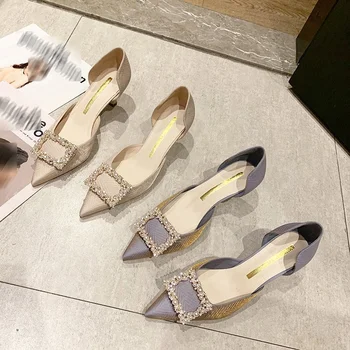 Naiste Kõrge Kontsaga kingad, Vabaaja Pikad Stilettos Kingad, Moe-Commuter D ' Orsay Kaunistatud Pärlitega