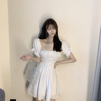 Naiste Riided fashion brand suvel seksikas korea stiilis pidu kleit lady slash kaela maha õla ruffles Seo köis mini-kleidid
