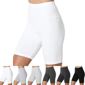 Naiste Õhuke Fitness Lühikesed Püksid Vabaaja Daamid Slim Püksid Kõrge Vöökoht Suvel Alt Põlvikud Mustad Lühikesed Püksid Bodycon Streetwear