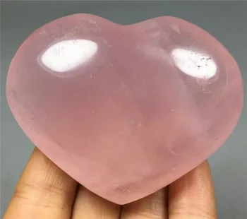 Natural pink rose quartz crystal armastus südames Poleeritud tervendav ette heite piirmäär 135 g