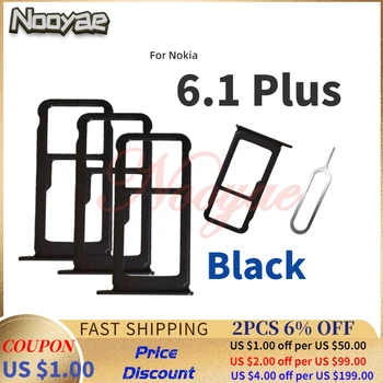 Novaphopat Nokia6.1 Pluss SIM-Kaardi Pesa Omanik Asendaja Nokia 6.1 Plus Micro SD Kaardi Pesa Plaadi Pistikupesa Adapter + jälgimine