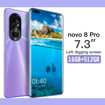 Nutitelefoni Nova8 Globaalne Versioon 5G MT6889+ 10 core 32MP+64MP 16G 512G 7.3 Tolline 6800mah Android11 Telefon