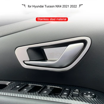 Näiteks Hyundai Tucson NX4 2021 2022 sisemine ukse käepide ukse kaussi viimistlus roostevaba teras anti-scratch interjöör