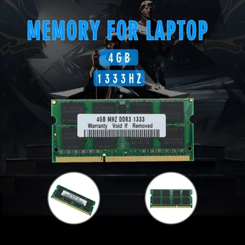 PC3-10600S 4GB 1333MHz Sülearvuti DDR3 RAM-Mälu Moodul 204-Pin SODIMM Mälu Ribad Sülearvuti