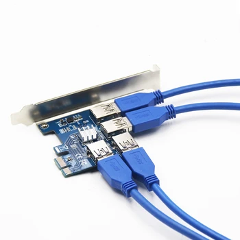 PCI-E PCI-E Adapter 1 kuni 4 PCI-E X1 PCI-E X16 Ärkaja Kaardi USB 3.0 keskus BTC Bitcoin Kaevandaja Kaevandamine
