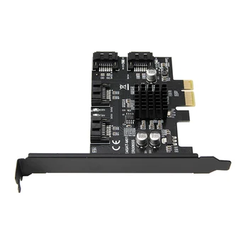 PCI-E SATA Kaart, 4 Porti SATA-III 3.0 6Gb Expansion Card Adapter PCI Express Kontrolleri Kaart Marvell 88SE9215 Kiip koos SATA Kaabel