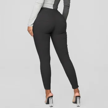 Pluss Suurus Womans Püksid Kõrge Vöökoht Push Up Streetwear Slim Kõhn Elastsus Punane Sinine Säärised Seksikas Langeb 2020. Aastaks Naiste Rõivad