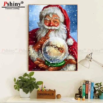 Pshiny 2020. aasta Uus Täis Puurida 5D DIY Diamond Maali Santa Claus Diamond tikandid Jõulud Kingitus ristpistes Home decor F442