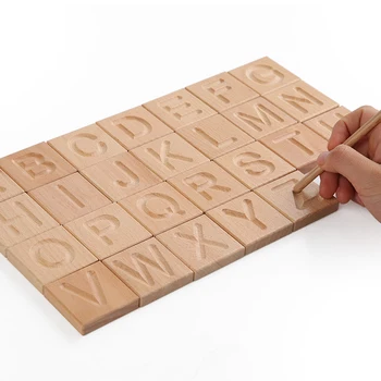 Puidust Kirja Scrabble Tähtede Plokid Tähestik DIY Crafts Beebi Nimi Puzzle Puidust Mänguasjad Lastele Home Decor Õppe Mänguasjad