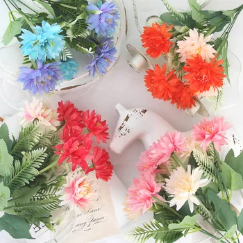 Pulmapidu Silk Ilus Daisy Päike tehislilled 7 Heads Kimp DIY Kodu Rõdu Aed elutuba Kaunistamiseks Flower
