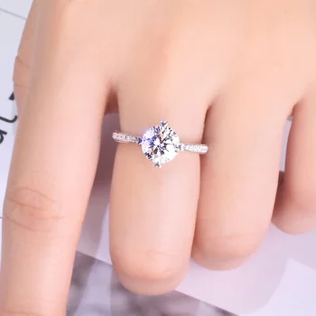 Päris Suur Diamond Ring S925 Sterling Hõbe Naiste Rõngad Luksus Kaasamine Pulm Peen Armas Kingitus Partei Fine India Ehted