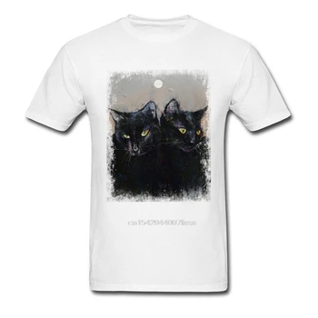 Retro Gooti Kassid T-Särk Unisex Hinge Cotton Fashion Brands Rõivad Särk Street Style Digital Print Maali Tshirt