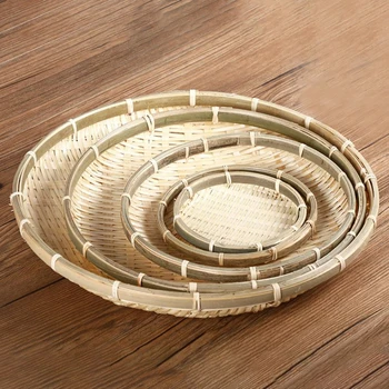 Ring Kühvli Kudumine Sõela Parv Ring Bambusest Puu-Leiva Korvi Käsitöö Köök, Ladustamise DIY Dekoratiivsed