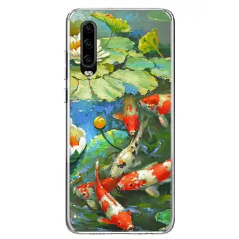 Sasaan kala jaapani õie kirss Pehmest Silikoonist Telefoni Puhul Huawei P30 P40 20 10 Mate 10 20 30 Lite Plus Pro P Smart Z +