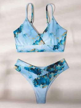 Seksikas Bandeau Bikinis 2021 Uus V-Kaeluse Bikiinid Ujumistrikood Push Up Supelrõivad Naine Brasiilia Bikiinid Komplekti Ujumispüksid Biquini 3418