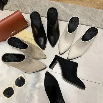 Seksikas naiste kingad ja poolsaapad 2020. aasta sügisel uus paks kanna kõrge kontsaga non-slip mood vabaaja mootorratta saapad