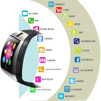 Smart Vaadata Kaamera Q18 Bluetooth Smartwatch SIM-TF-Kaardi Pesa Fitness Tegevuse Tracker Sport Watch Android Kellad