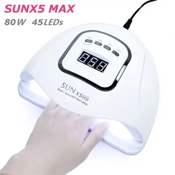 Suure Võimsusega LED-Küünte Lamp SUNX5 MAX 80W UV-Valguses 42LEDS Smart Küünte Kuivati Masin Jää lamp Kõiki UV-LED-Gel Polish Nail Art Tool