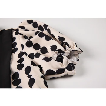 Suvel Vintage Lühikesed Varrukad Midi Kleit Naiste Dot Print Vibu Sidemega Kleit 2021 Korea Uus Stiil Elegantne Daamid Pool Pikad Kleidid