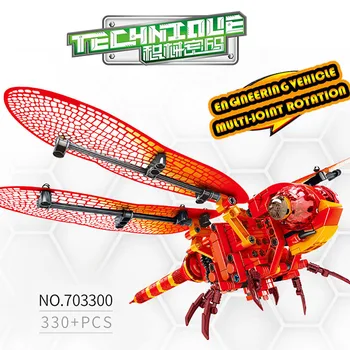 Tehnoloogia Ehitusplokid Loomade Mudel Mänguasjad Punane Dragonfly Mudel Kaunistused Laste Ehitusplokid Mänguasjad Ühilduv Brändide