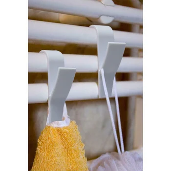 Towel Mop Hooks Hanger Storage Holders Clothes Hat Rail Radiator Tubular Bath Hook Holder M56