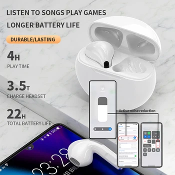 Traadita bluetooth-5.0 Mini kõrvaklapid earbuds tws smart touch hifi stereo heliga mikrofon pk tws i9000 Max i12 pro 6 telefon
