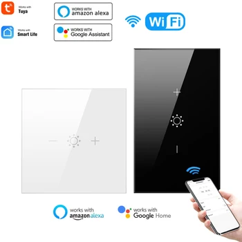 Tuya Smart Switch WiFi Seina Touch Lõpmatu Dimm Lüliti Klaasist Paneel, Traadita El Standard teha koostööd Google ' i Kodu ja Alexa