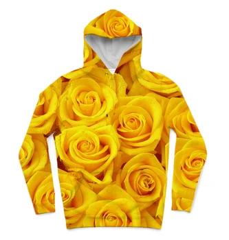 TÕELINE Ameerika SUURUS kollased roosid kõrge kvaliteediga 3D Sublimatsioon Trükkimine Hoody Topp Pluss suurus 5xl 6xl