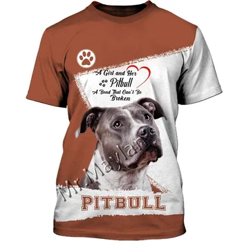Unisex 3D Trükitud Pit-Bull Dog Isiksuse T-särgi Suvel Spordi T-särk Naljakas Streetwear Liiga Graafiline T-Särgid Meestele 5XL-067