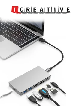 USB-C-Hub With Type-C-M. 2 NVME SSD Puhul PD Laadimine HDMI-4K USB 3.0 DELL Macbook Pro Splitter Dokk Hub