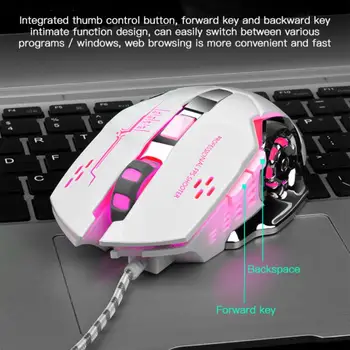 USB Wired Gaming Mouse 3200DPI Reguleeritav 6 Nupud LED Taustavalgustusega Professionaalne Gamer Hiirte Ergonoomiline Arvuti Hiirt ARVUTI Sülearvuti