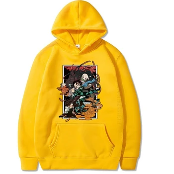 Uus Demon Slayer Hupparit Mehed Uudsus Graafiline Anime Dressipluus Moekunstnik Streetwear Sudadera Hip-Hop Topp