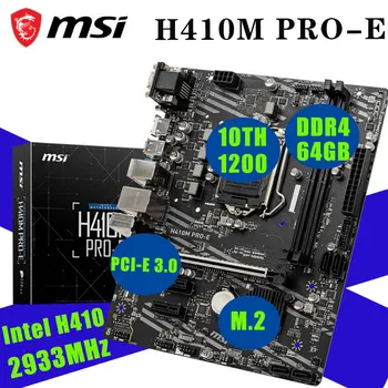 Uus MSI H410M PRO-E Motherbaord LGA 1200 DDR4 Mälu 64GB Msi Intel H410 Kiibistik Core i9 2933MHz PCI-E 3.0 ATX Desktop Placa-Mãe