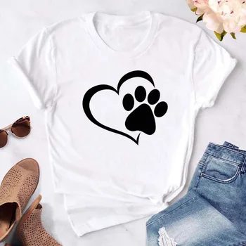 Uus Naiste Graafiline Koera Käpa Ema Cartoon T-särgid Armas Suvine 90s Lady Tüdrukute Riided, Topid, Tees Prindi Naine Tshirt T-Särk