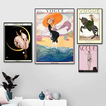 Vintage Naiste Põhjamaade Plakat Kunsti Ajakiri Mood Tüdruk Seina Art Lõuend Maali Seina Pildid Elutuba Home Decor Raamimata