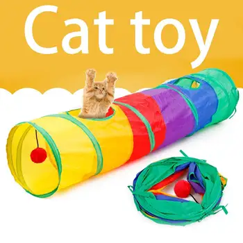 Värviline Kass Tunnel Pet Toru, Kokkupandav Mängida Mänguasi Siseruumides Väljas Kitty Kutsikas Mänguasjad Puzzle Teostamisel Peidus Koolitus