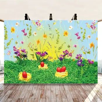 Värviline Lilled Lihavõtted Taustaks Kevadel Fotograafia Vastsündinud Beebi Dušš Portree Söögilaud Decor Taust Kodu Plakat