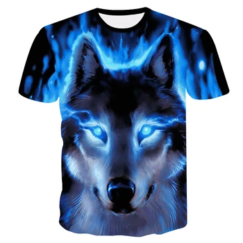 Wolf 3D Print Lahe T-särk, Meeste, Naiste Mood 3d Hip-Hop Tshirt Prindi Loomade Lühikesed Varrukad Suvel T-särk Mees 4XL