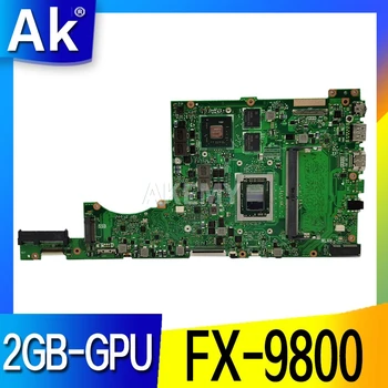 X411QR Emaplaadi W/ FX-9800 2.7 MHz-3.6 MHz 4GB/2GB RAM-GPU Asus X411QR X411Q X411 Sülearvuti Emaplaadi X411QR Mainboard