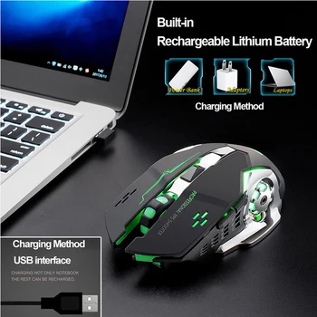 X8 Wireless Gaming Mouse Laetav Vaikne LED-Taustvalgustusega USB Optiline Ergonoomiline Gaming Mouse LOL Hiired Surfamine Gamer Mouse For PC