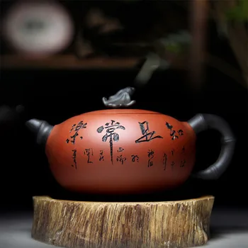 Yixing tõeline lilla savi pot Puhas käsitöö raw maagi lilla liiva teekann Rahulolu Changle Õnnistus Pot Kung Fu Tee SetSupplies