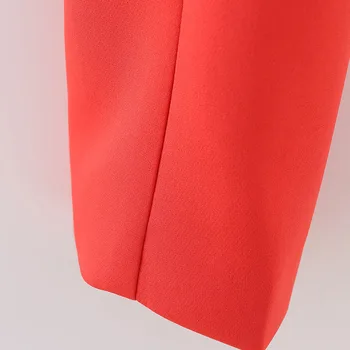 Za Naiste 2021 Fashion punane Ühe Nupu Kärbitud Bleiser Mantel Vintage Pikad Varrukad Naiste Ülerõivad Stiilne Naine