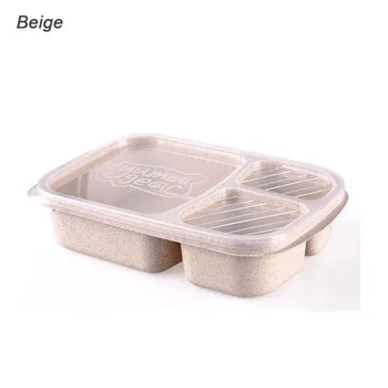 Äsja Nisu Õled Kiudaineid Lunch Box Termiliselt Isoleeritud Bento Box Piknik Toidu Konteineri Ladustamise Kasti Beež MK
