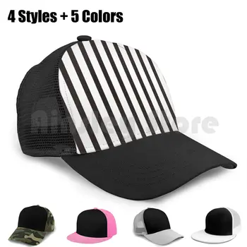 Õhuke Musta Valge Vertikaalne Triip Baseball Cap Reguleeritav Snapback Mütsid Hip-Hop Must Valge Vertikaalne Triip Õhuke Joon Lihtne
